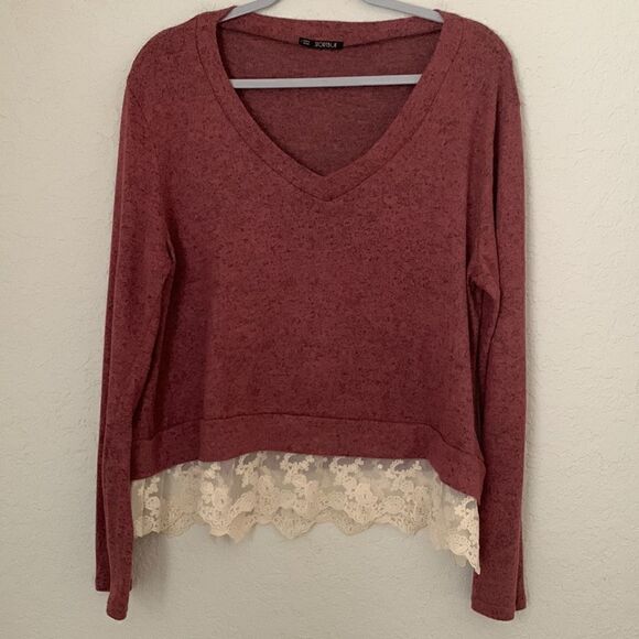 Storybuk Plum Blossom Lace Peasant Ruffle Tunic  Size L - Picture 1 of 7